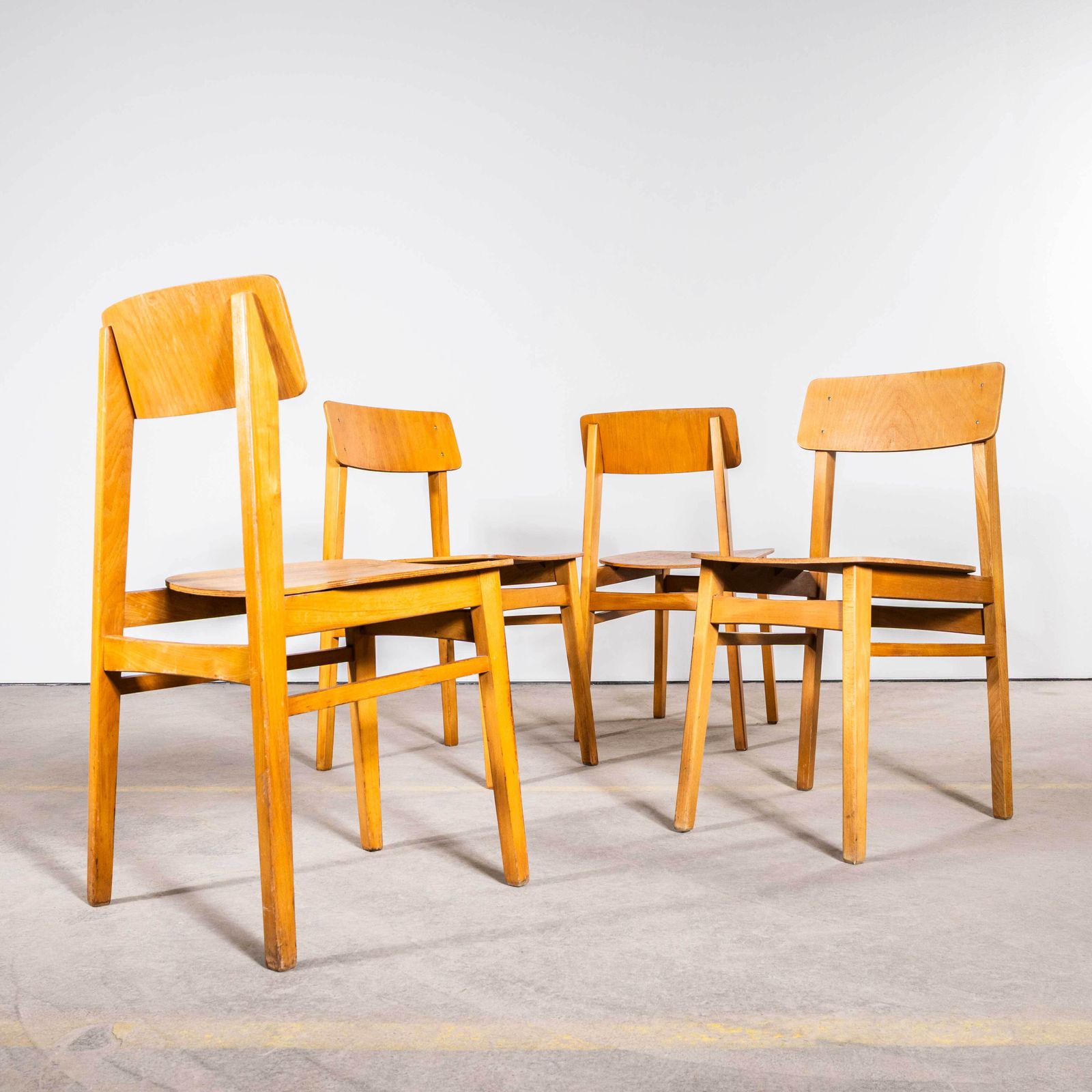 1950’s Simple Mid Century Dining Chairs – Set Of Four