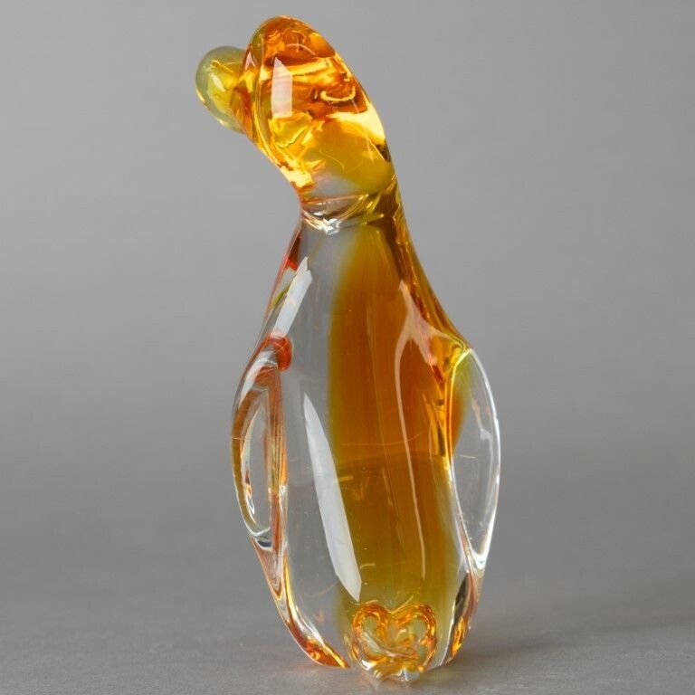 Mid Century Murano Venetian Hand Blown Glass Duck Paperweight Figure photo furniture