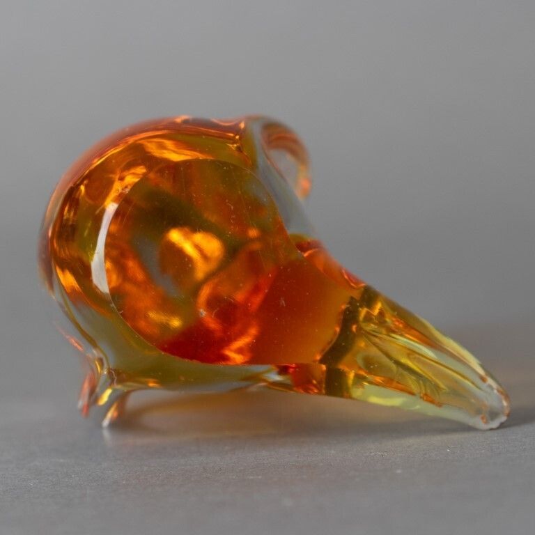Mid Century Murano Venetian Hand Blown Glass Duck Paperweight Figure photo for sale