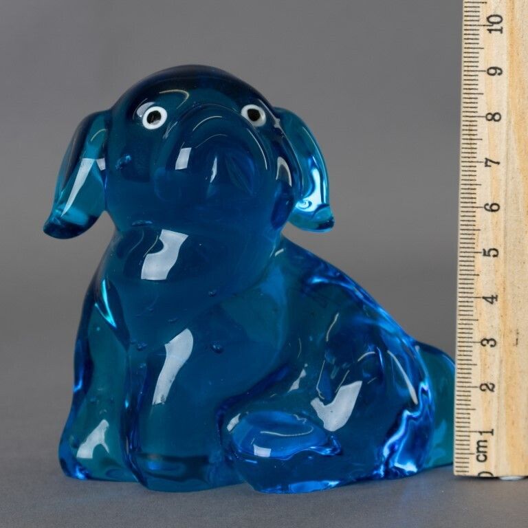 Mid Century Murano Venetian Hand Blown Glass Dog Paperweight Figure photo Home Decor