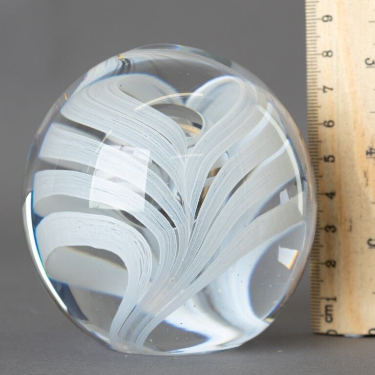Mid Century Signed Hand Blown Glass Paperweight photo Home Decor