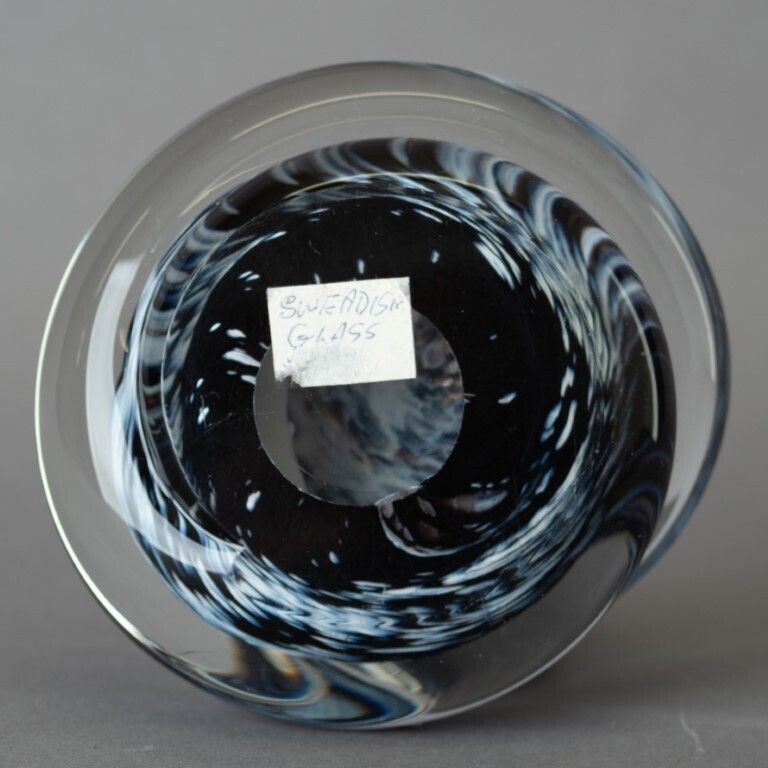 Mid Century Hand Blown Swedish Glass Paperweight photo for sale