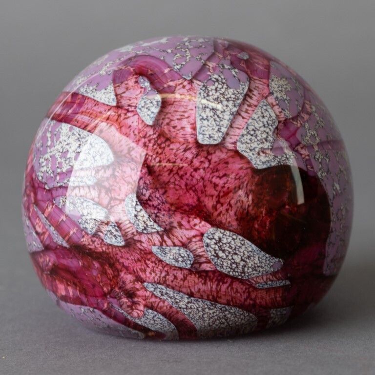 Mid Century Guernsey Island Studio Hand Blown Glass Paperweight