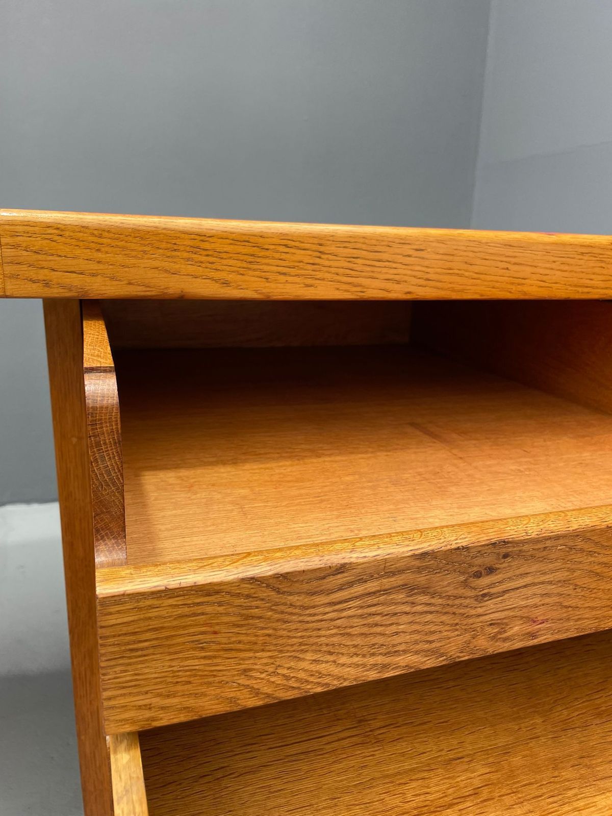 Bauhaus Walnut Writing Desk With Red Top – Vintage Mid Century Design photo 3269.0