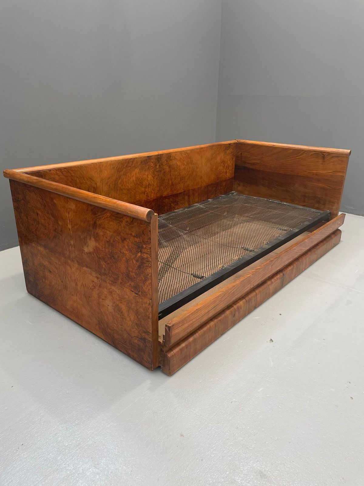 Czechoslovakian Art Deco Walnut Storage Sofa, 1930s photo buy