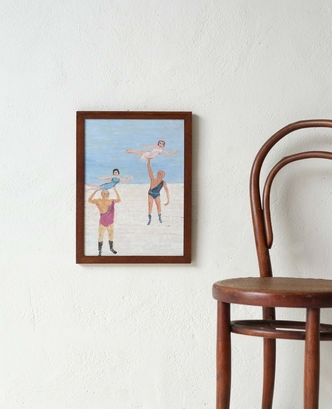 Fred Yates (1922 2008), Strongmen, Oil On Board photo furniture