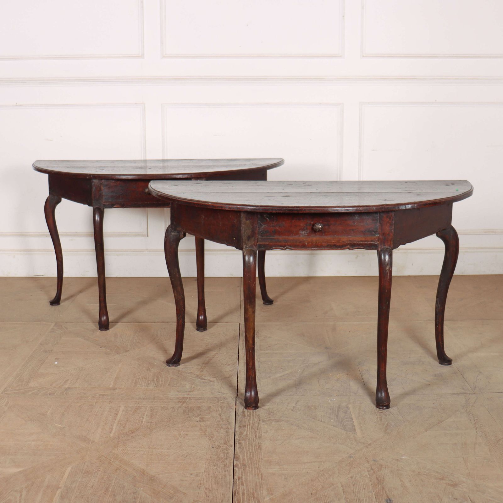 Pair Of Italian Demi Lune Console Tables