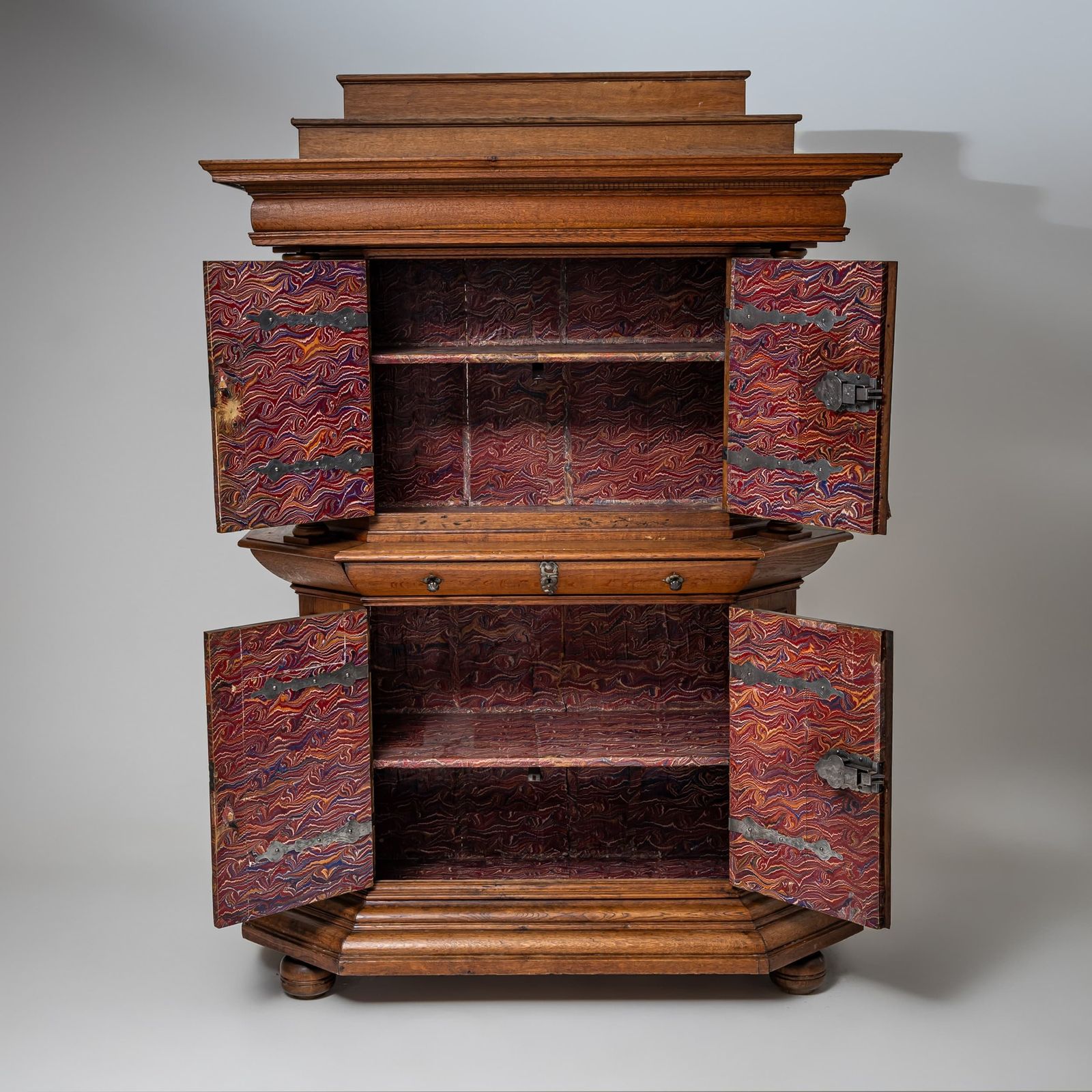 Furniture Baroque Cabinet With Turned Columns, 18th Century photo