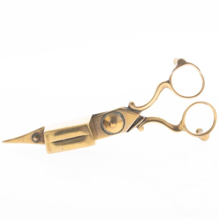 Antique Victorian Brass Candle Wick Trimmers Snuffer photo furniture