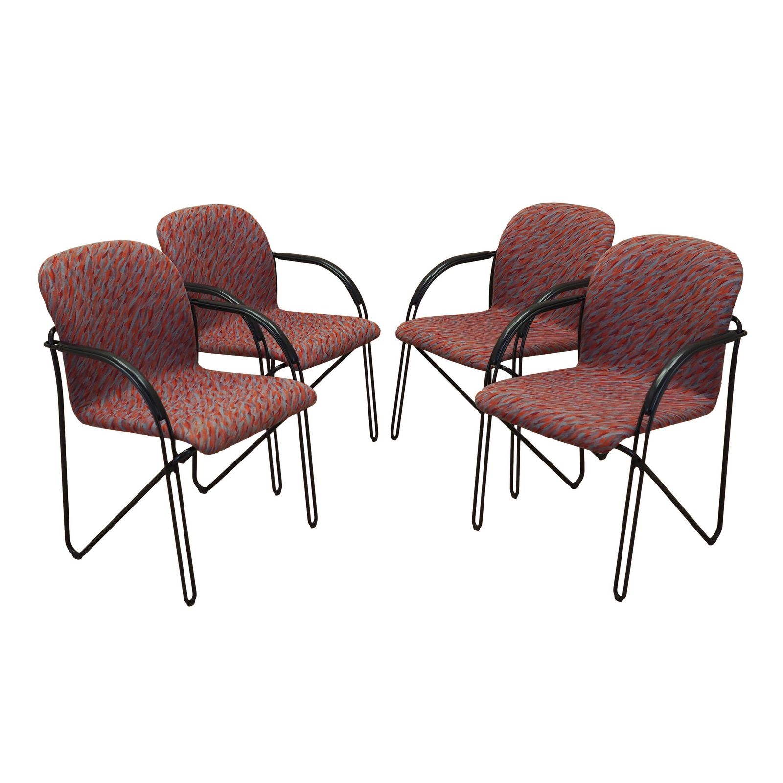 Set Of Four Chairs Italian Design 1980s Production Italy