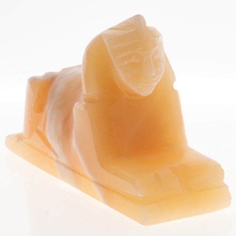Egyptian Style Grand Tour Carved Alabaster Sphynx Desk Sculpture photo furniture