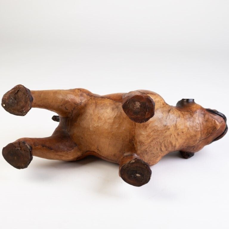 Liberty & Co Early 20th Century Country House Leather Dog Footstool photo buy