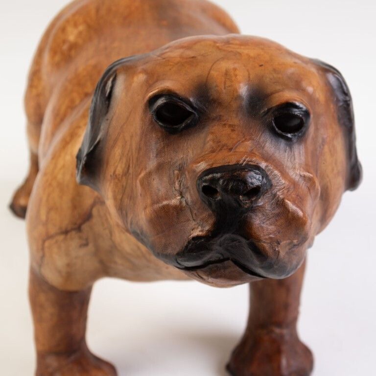 photo for sale Liberty & Co Early 20th Century Country House Leather Dog Footstool