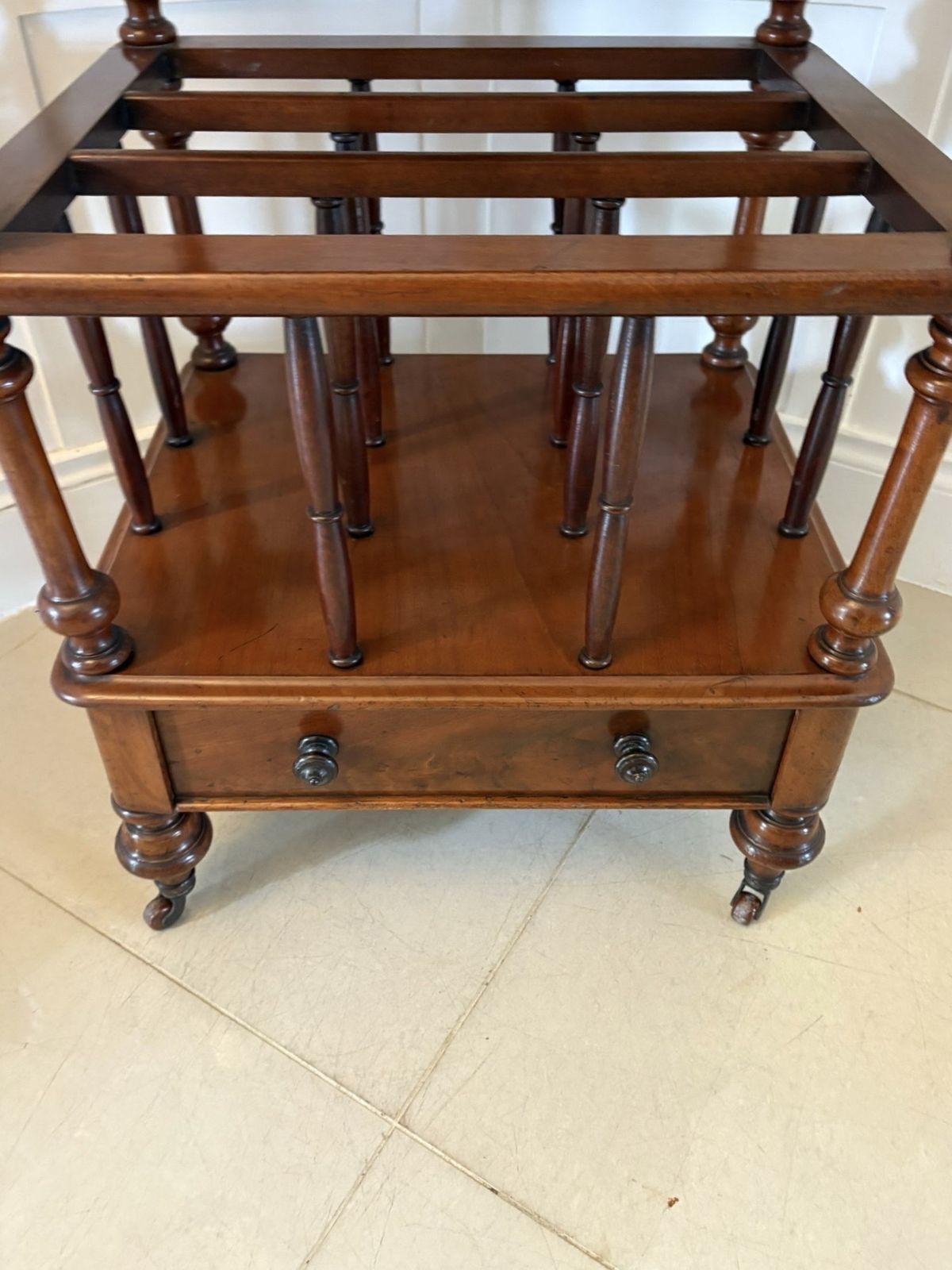 photo vinterior Antique 19th Century Quality Mahogany Free Standing Canterbury Whatnot