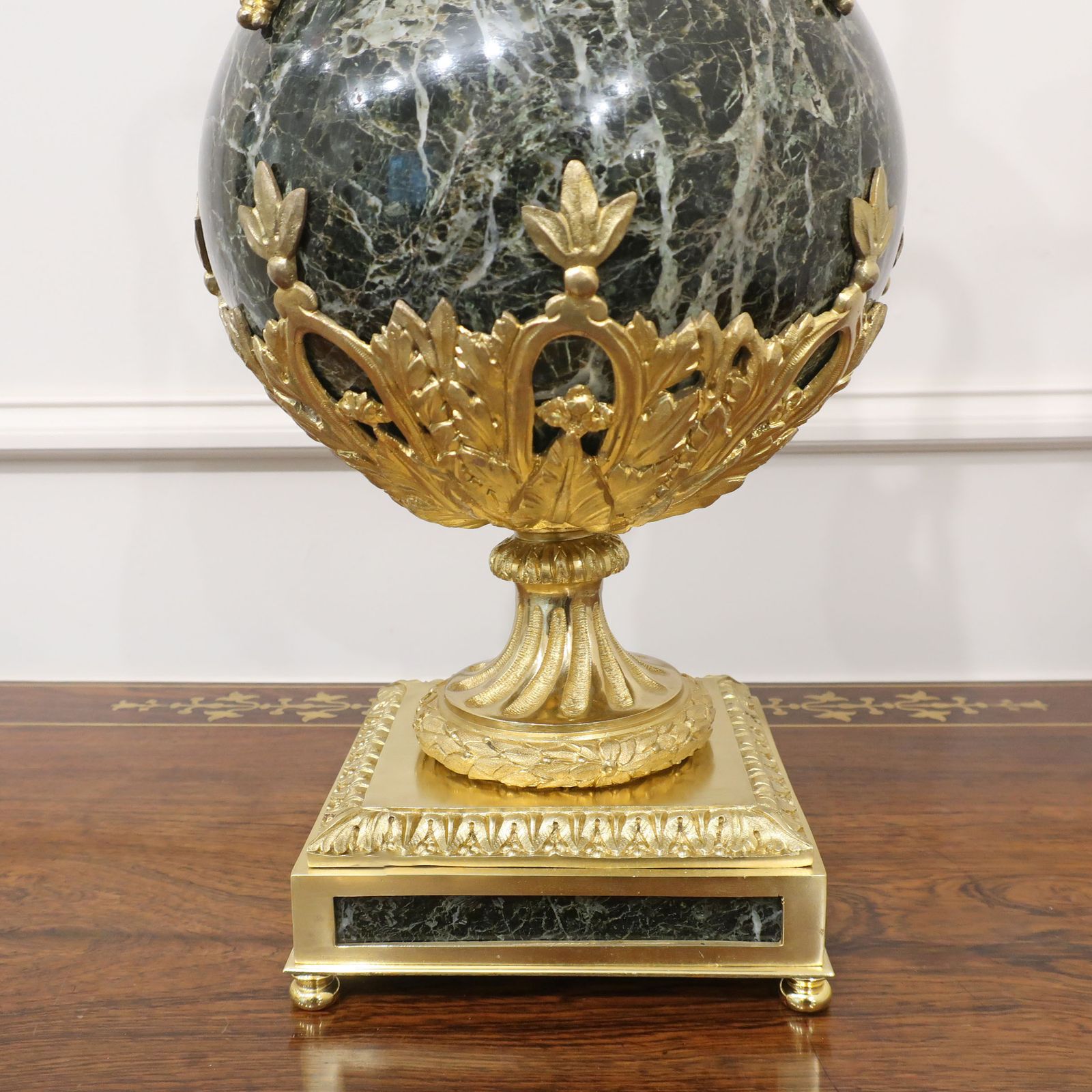 6500.0 Pair Of French Louis XVI Style Marble & Gilt Bronze Table Lamps photo