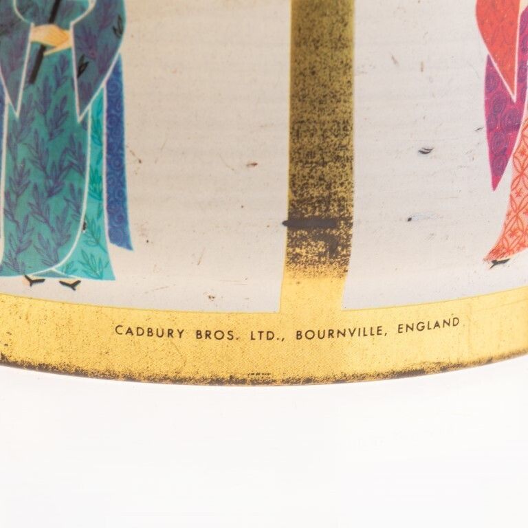 Antique Cadbury Chocolate Litho Tinplate Japanese Ladies Box photo furniture