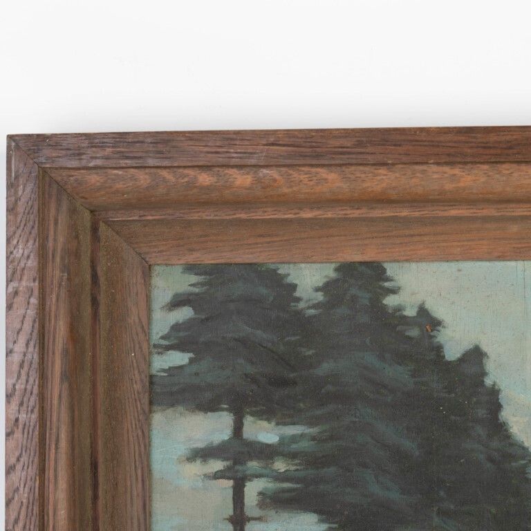 Huge Luxembourg Landscape Oil Painting On Board Signed Verso photo for sale