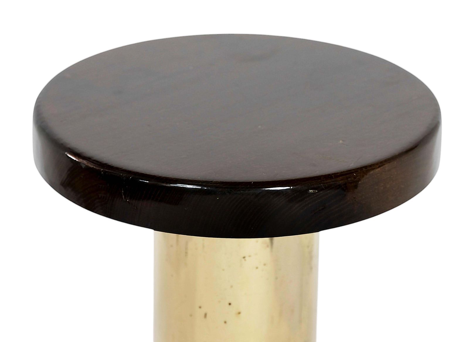 Set Of 5 Pcs. Mid Century Italian Brass And Wood Yacht Low Stools/Chairs photo 4222.0