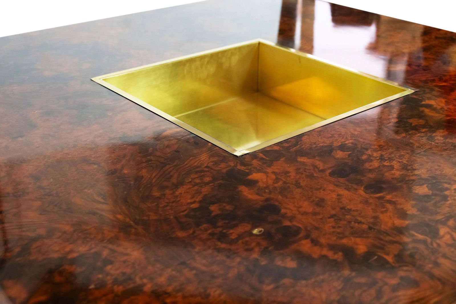 Italian Mid Century Alveo Coffee Cocktail Table, Willy Rizzo, Circa 1970 photo vintage