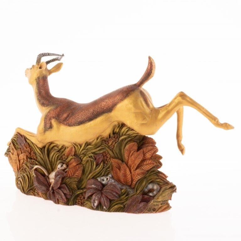Hand Painted Gazelle Sculpture By Ann Richmond photo for sale