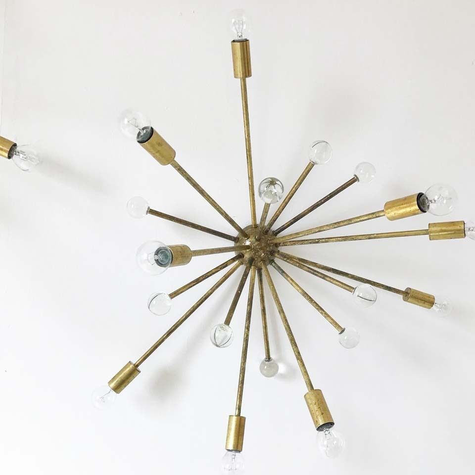 Pair Of Sputnik Gold Lamps   Design photo Lighting