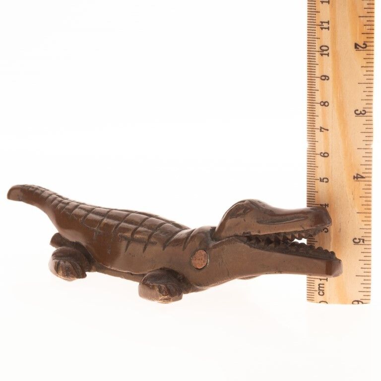 Antique Bronze Alligator Crocodile Nutcracker photo Home Decor