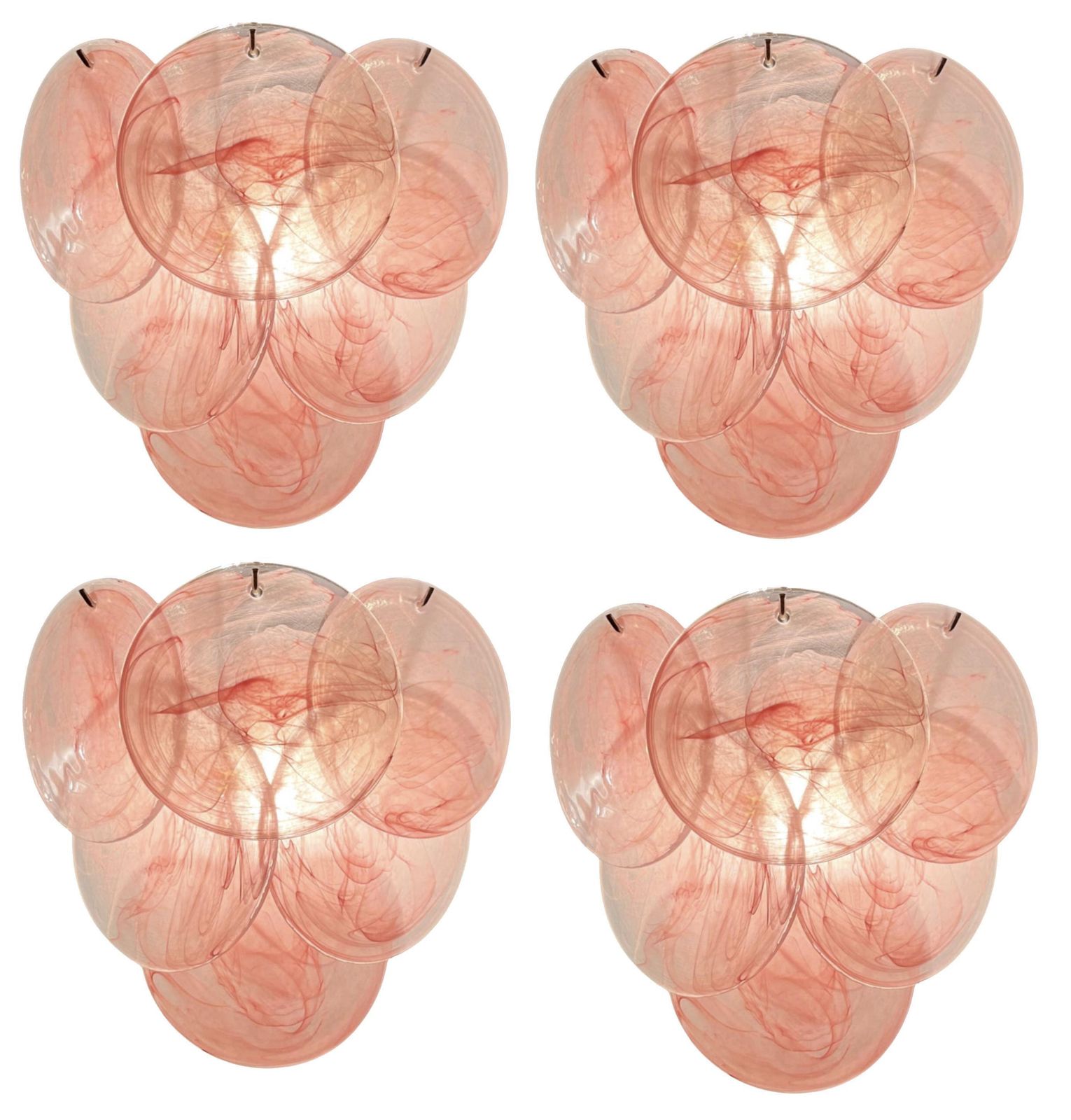 photo vintage Pair Of Wall Sconces Murano Discs