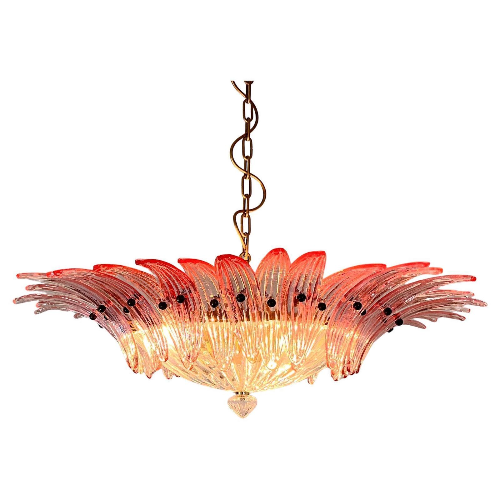 photo vintage Pair Mid 20th Century Pink Murano Chandelier
