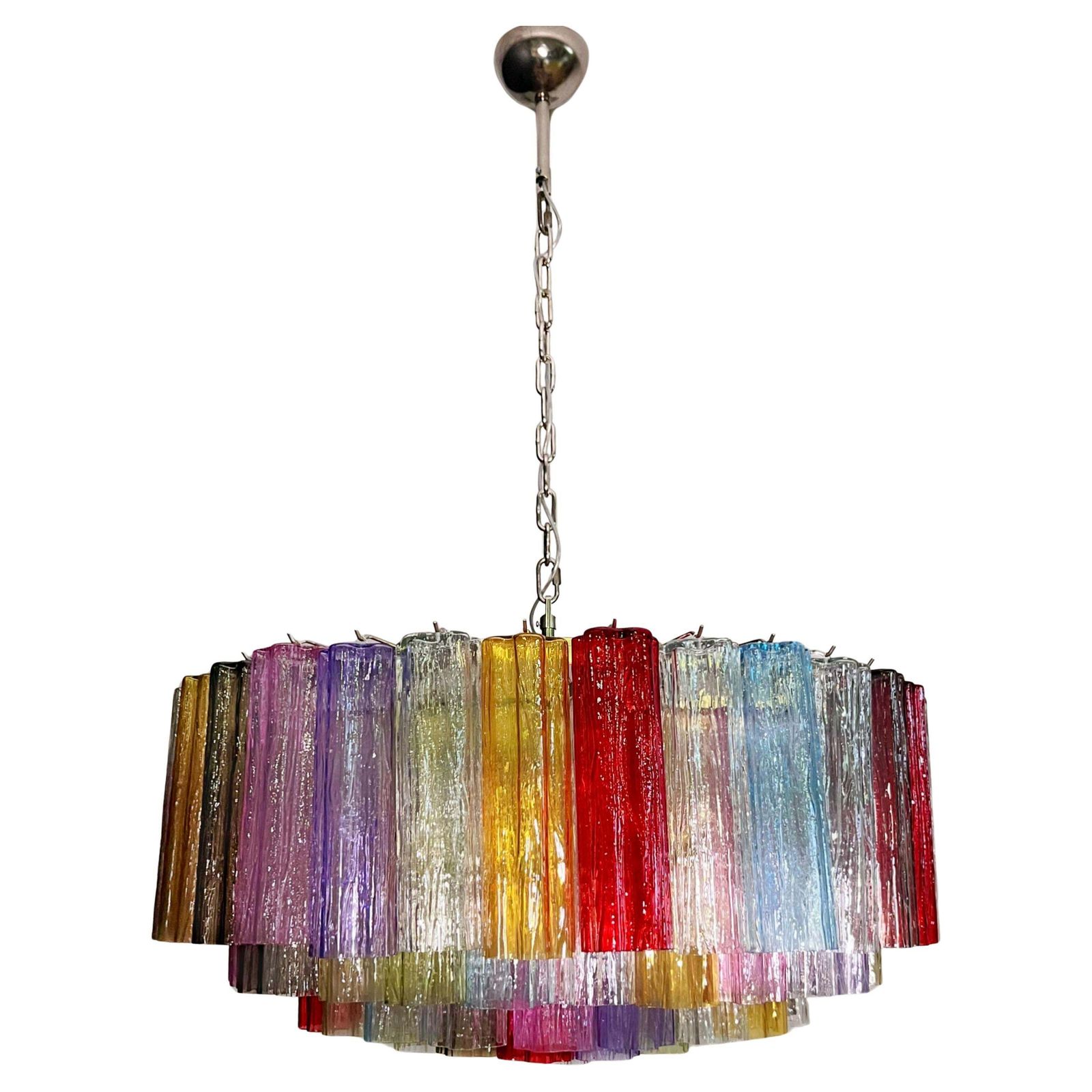 photo furniture Magnificent Murano Glass Chandelier, 101 Multicolor Tube Glasses