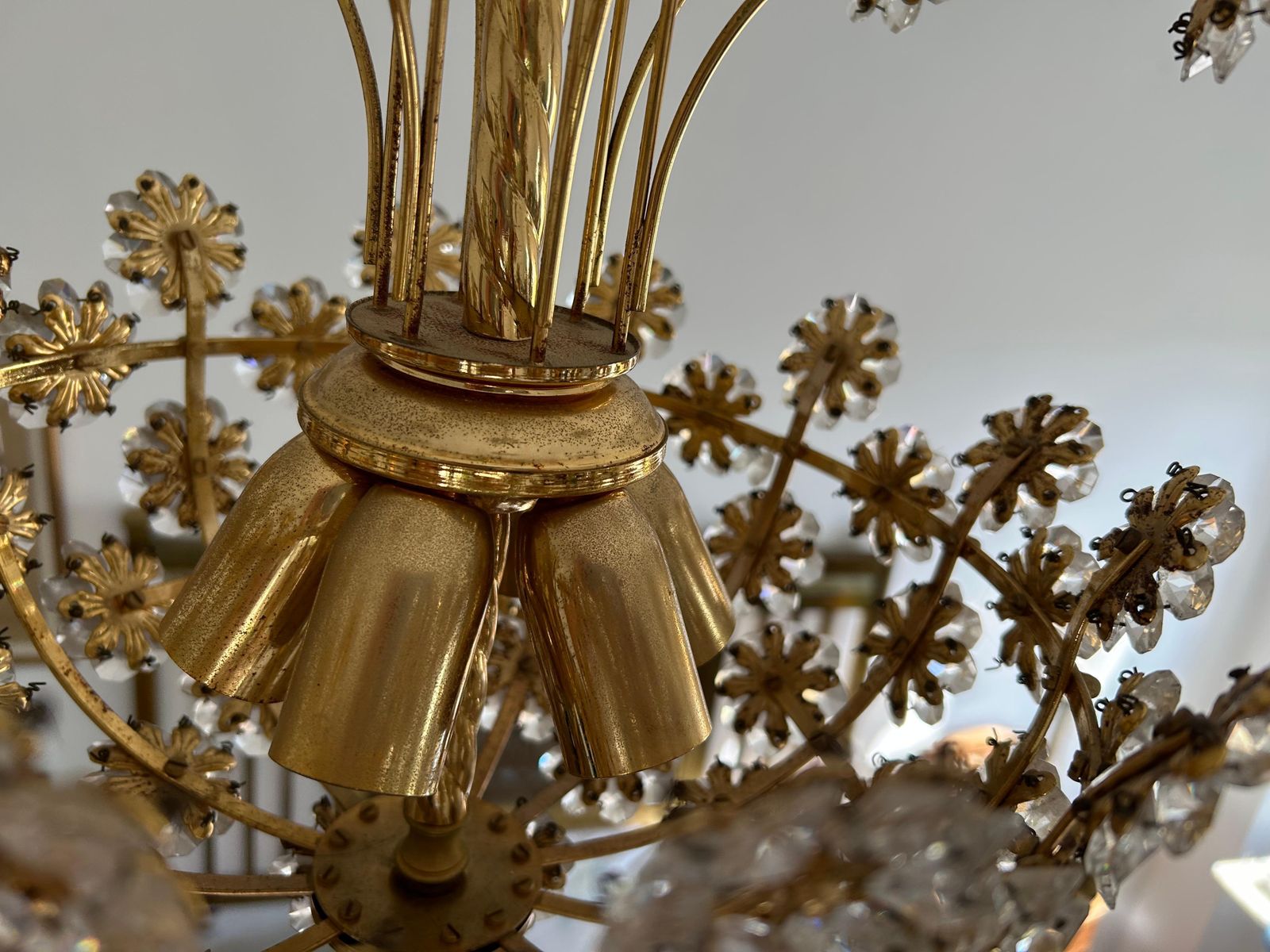 Sparkling Floreal Murano Chandelier, 1980's photo vintage