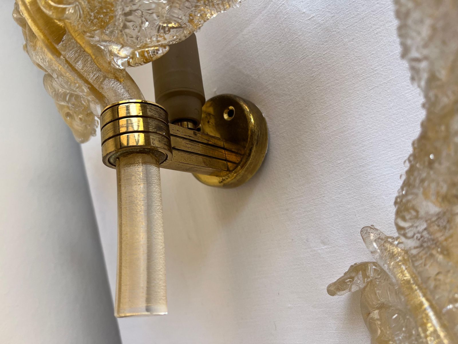 2702.0 Luxurious Pair Of Wall Lamps By Barovier & Toso, Murano, 1980s photo