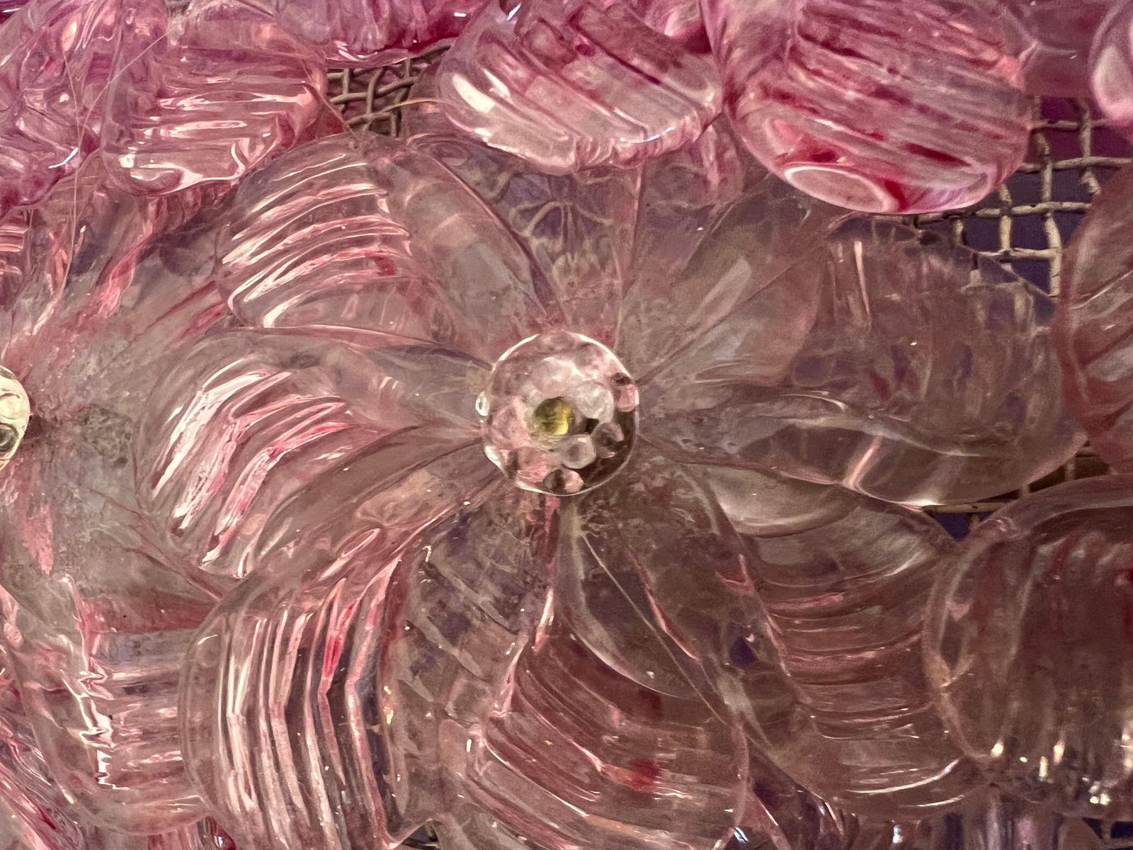 Pair Of Venetian  Glass Rose Wall Lamps , Murano, 1980s photo vinterior