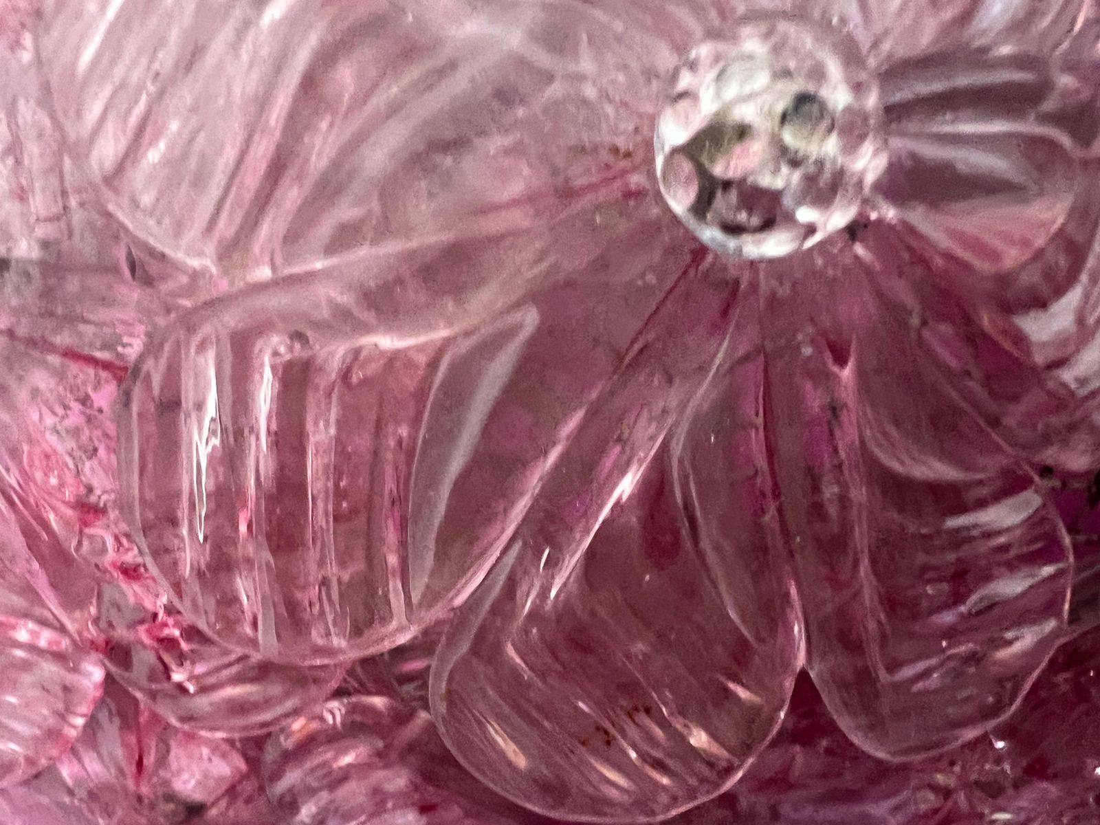 photo for sale Pair Of Venetian  Glass Rose Wall Lamps , Murano, 1980s