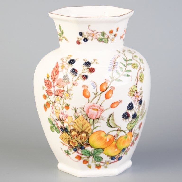 Royal Aysnley Porcelain Ceramic Fruits Vase