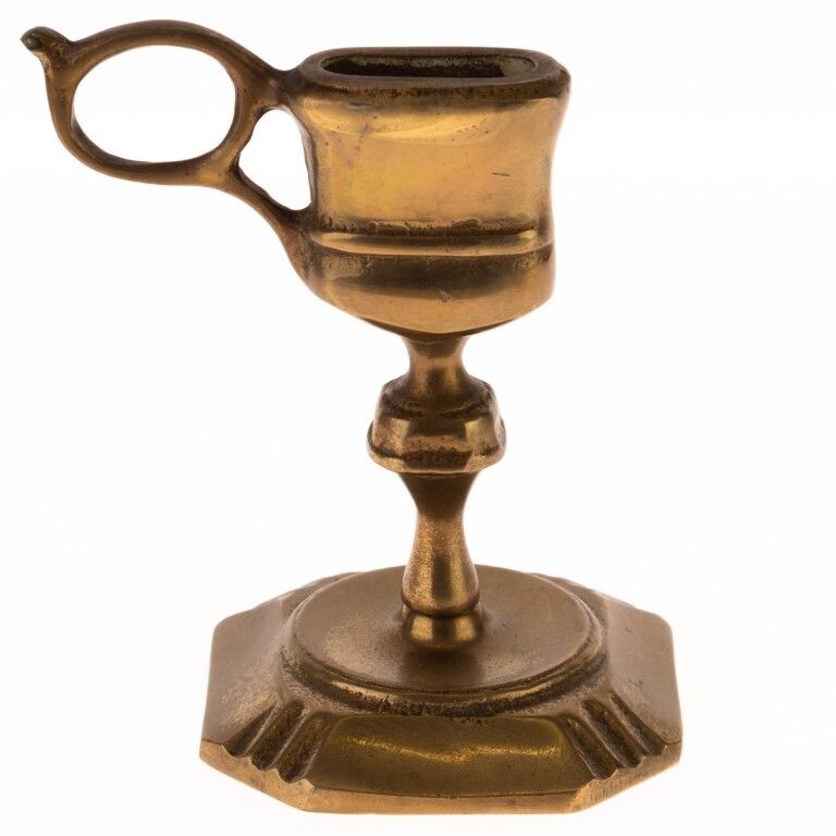 Antique Victorian Brass Candle Scissors Snuffer Stand