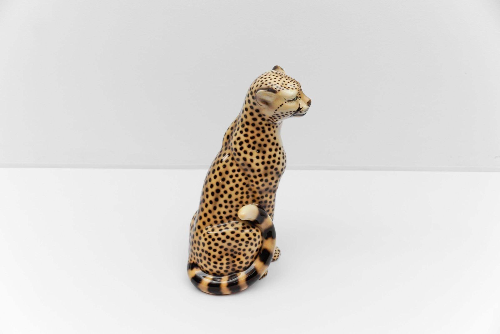 Realistic Ceramic Cheetah By Favaro Cecchetto, 1960s Italy photo vinterior