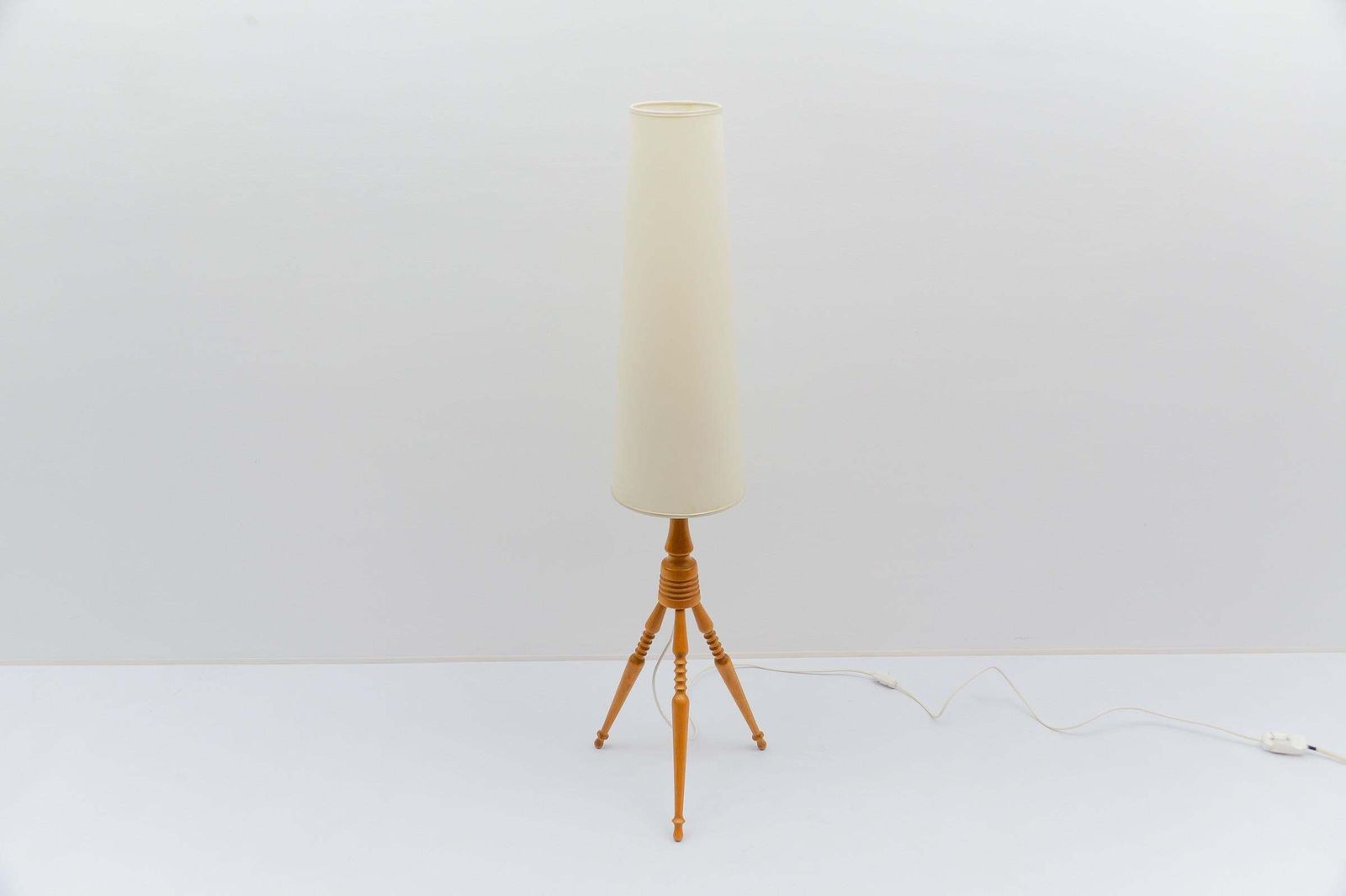 Lovely Mid Century Modern Floor Lamp In Wood, 1960s, France photo 1415.0