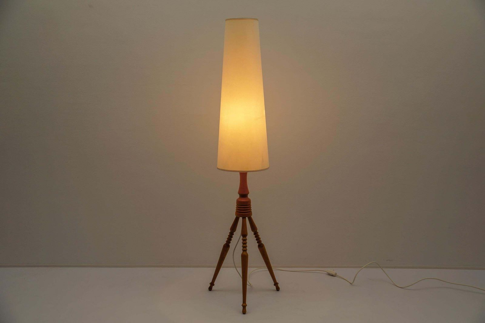 photo for sale Lovely Mid Century Modern Floor Lamp In Wood, 1960s, France