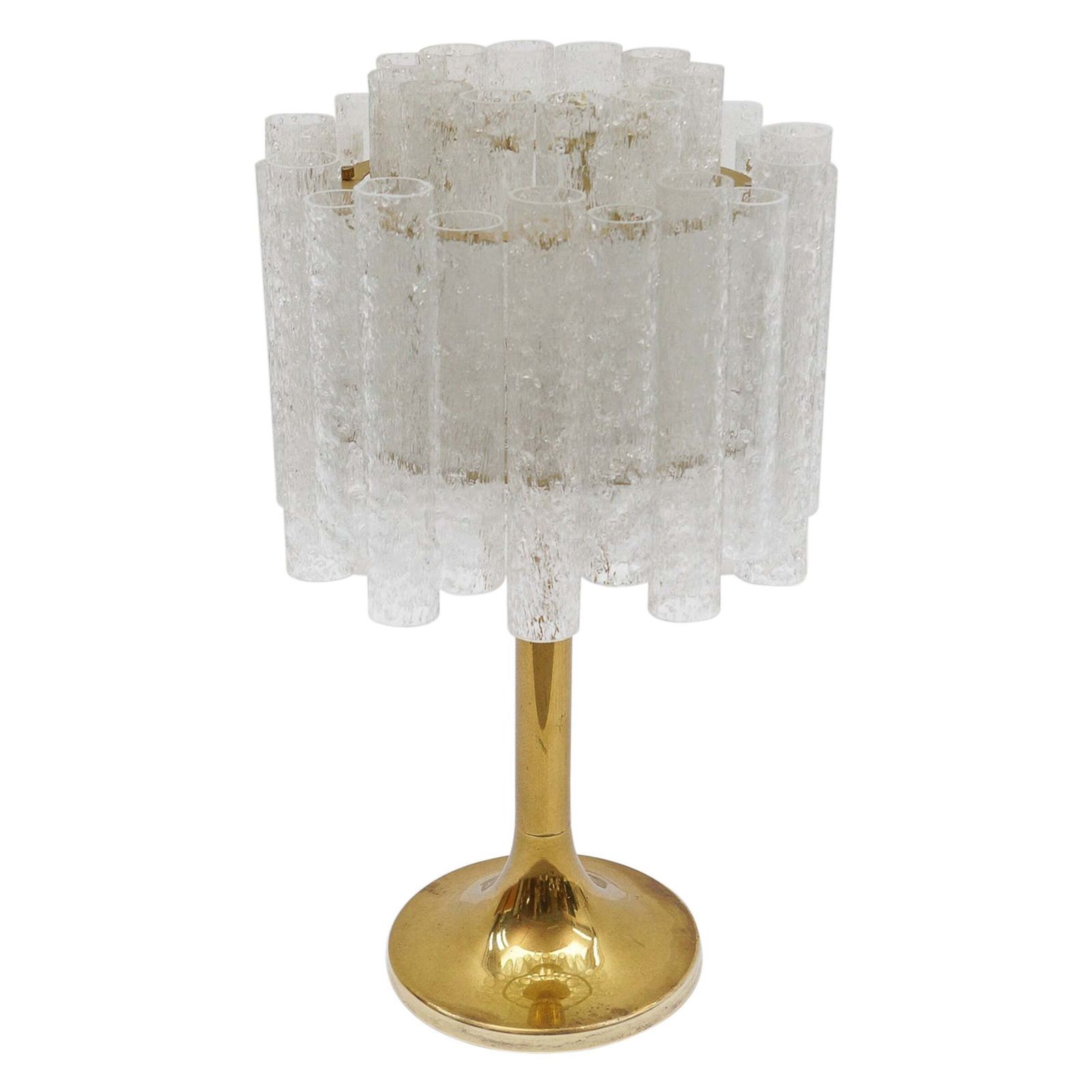 Awesome Table Lamp By Doria Leuchten With 34 Ice Glass Tubes, 1960s Germany