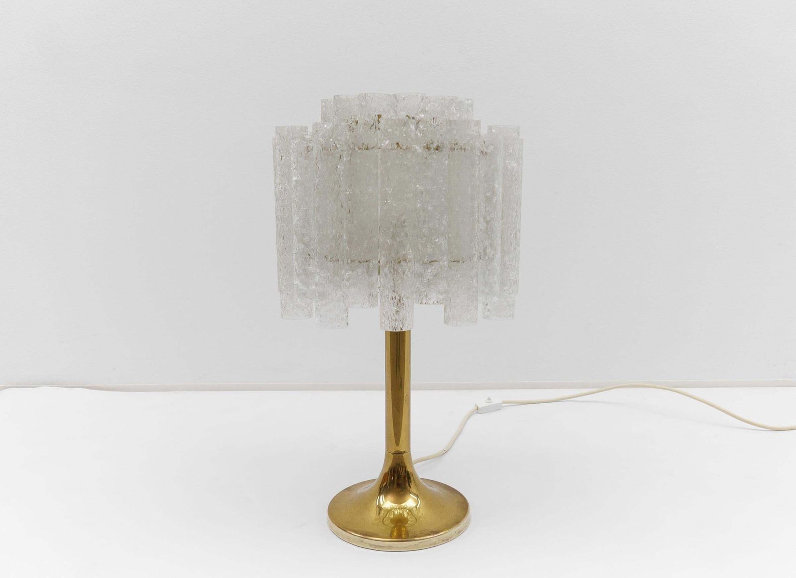 Awesome Table Lamp By Doria Leuchten With 34 Ice Glass Tubes, 1960s Germany photo for sale