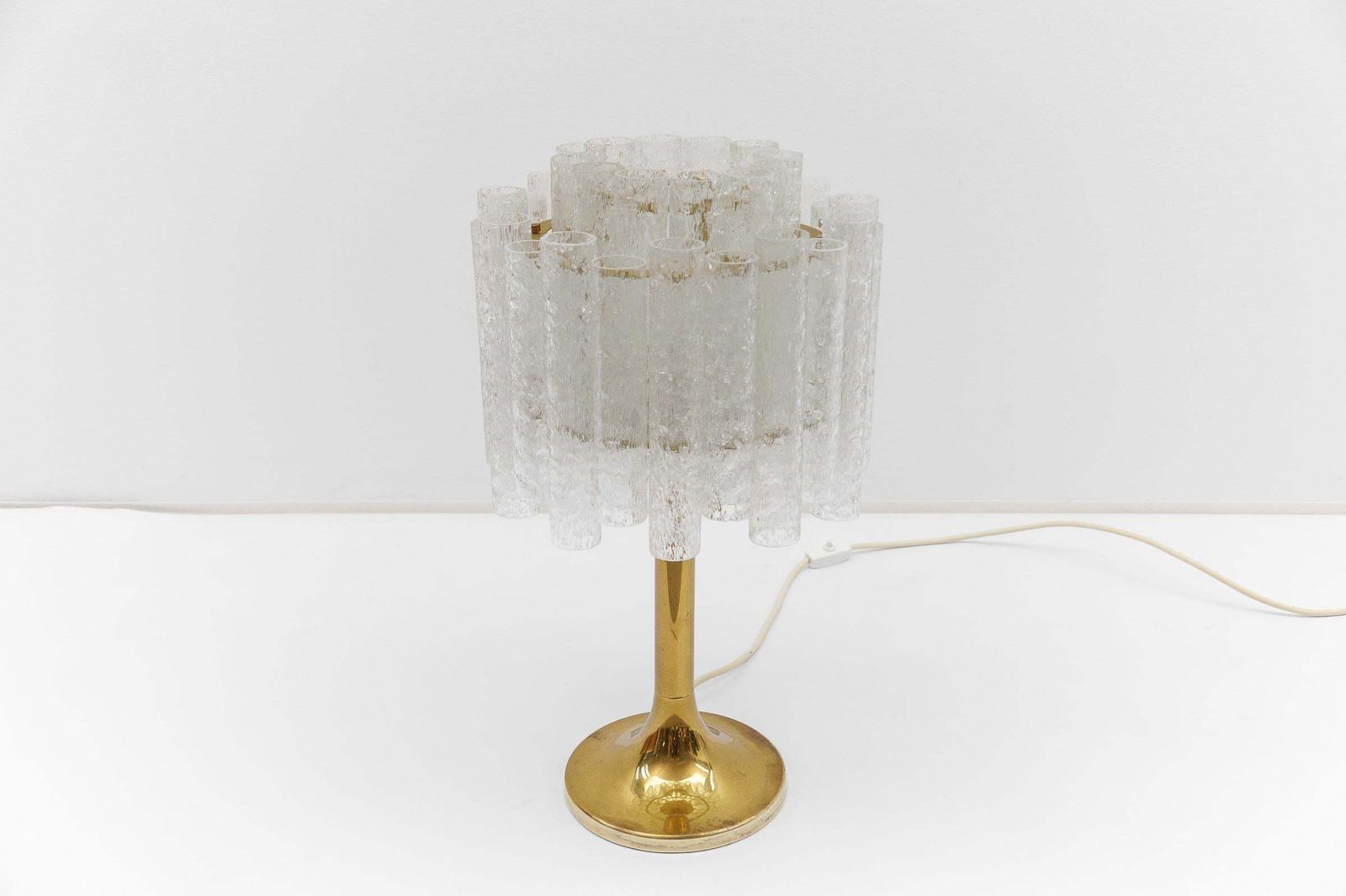 Awesome Table Lamp By Doria Leuchten With 34 Ice Glass Tubes, 1960s Germany photo Lighting