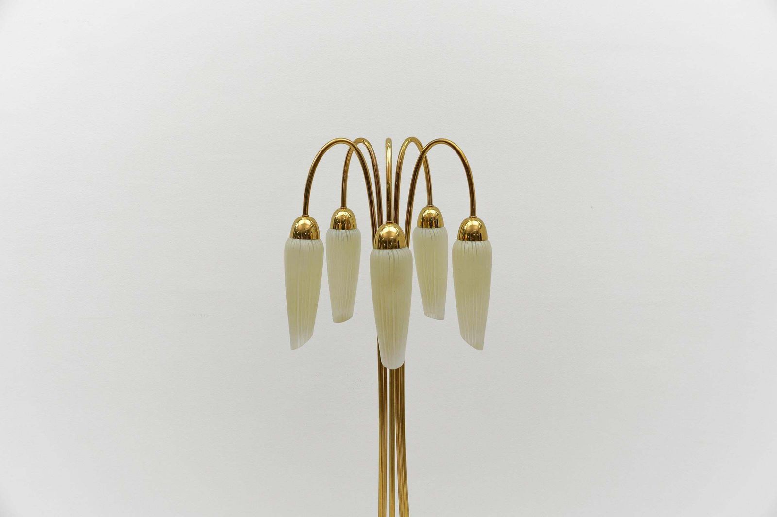 Very Rare Mid Century Modern Floor Lamp With Five Glass Shades, 1950s Italy photo Lighting