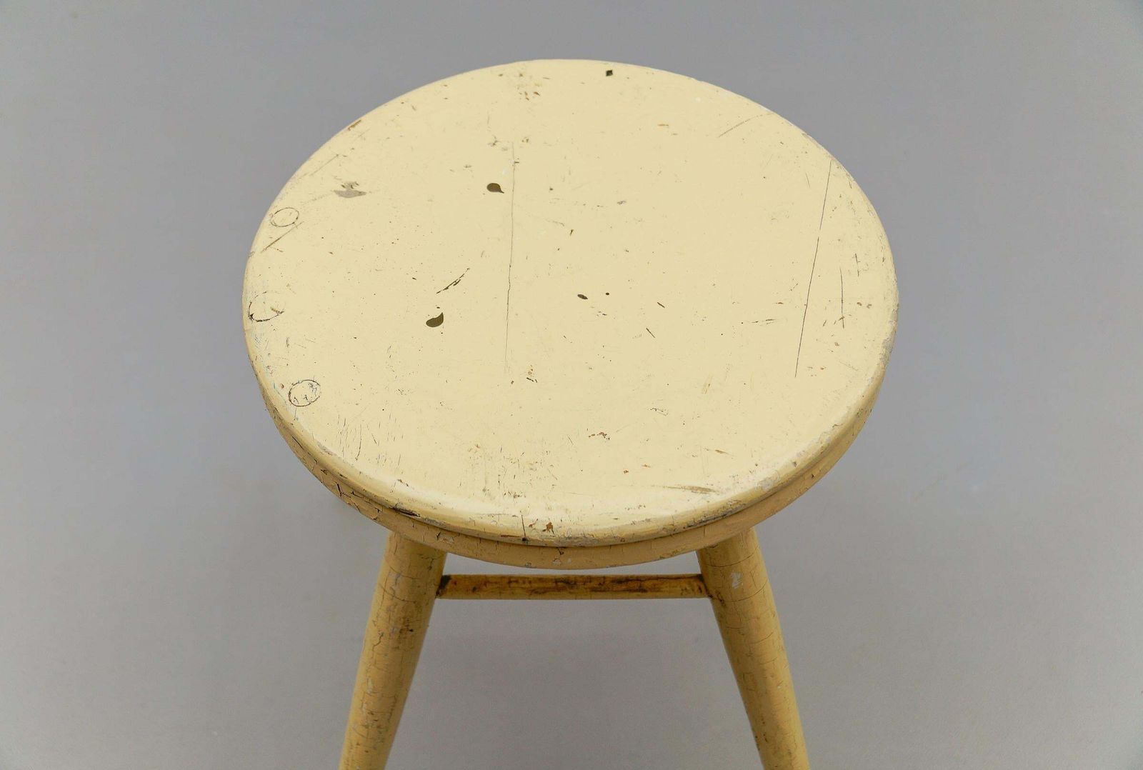 Furniture Lovely French Art Deco Wooden Working Stool, 1940s photo
