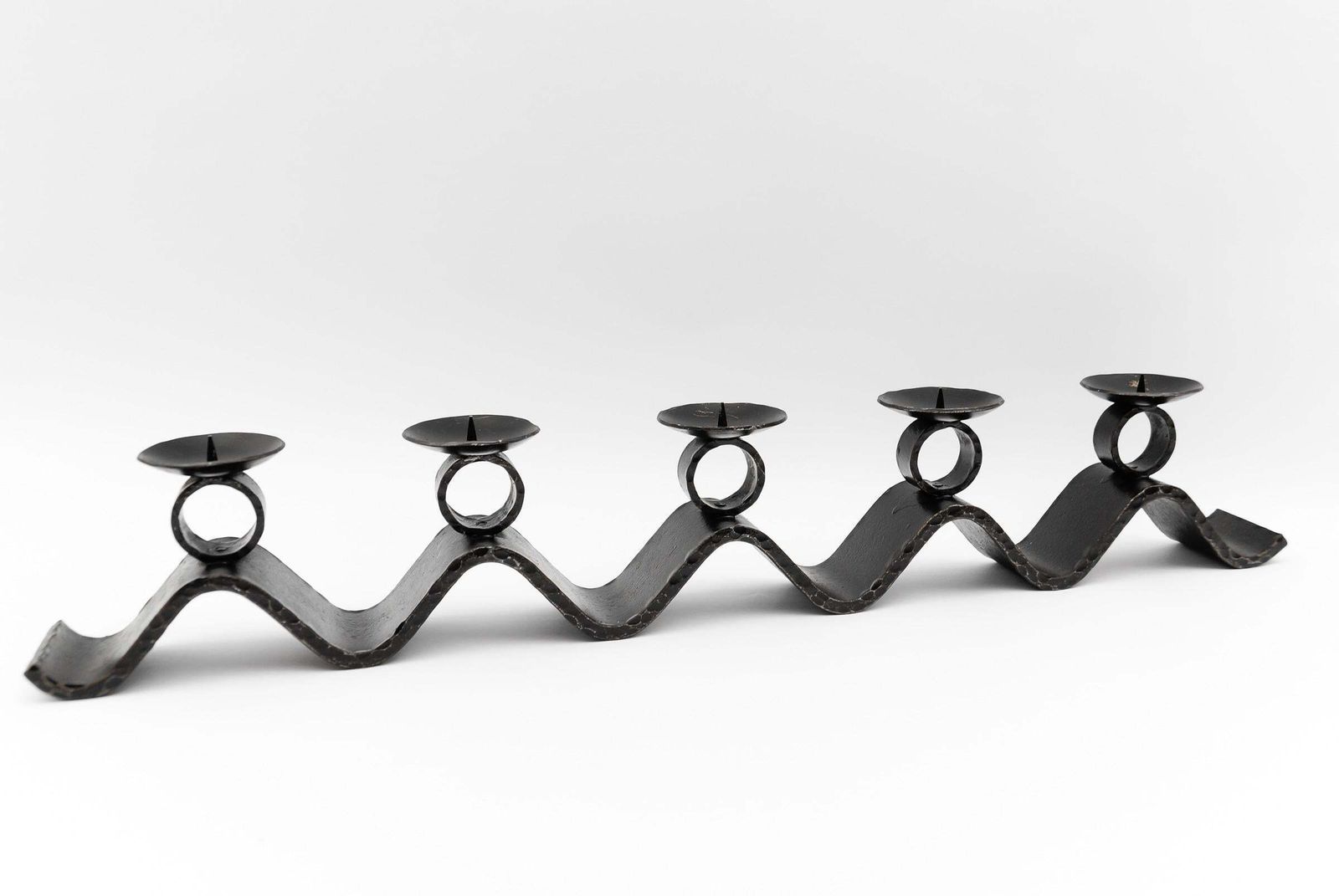 Wrought Iron Wave Handmade Artist Brutalist Candleholder, 1960s Austria photo 815.0