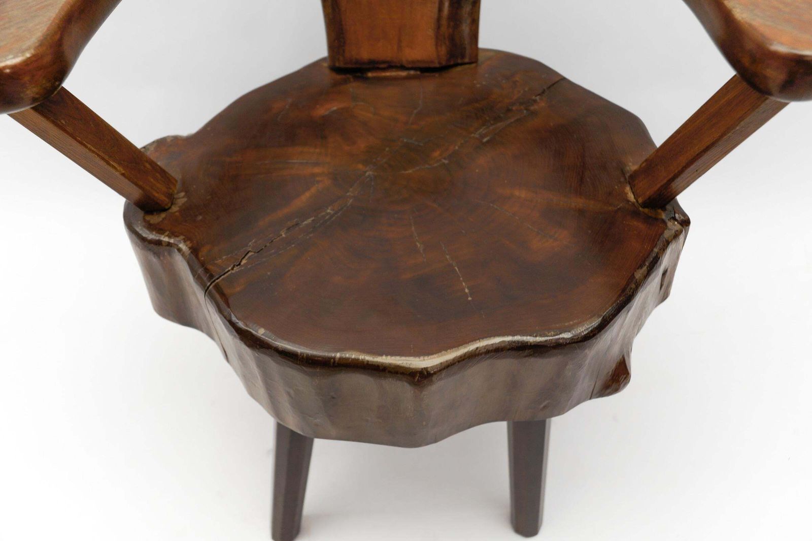 photo buy Mid Century Modern French Wooden Armchair, Pierre Chapo Attributed, 1960s