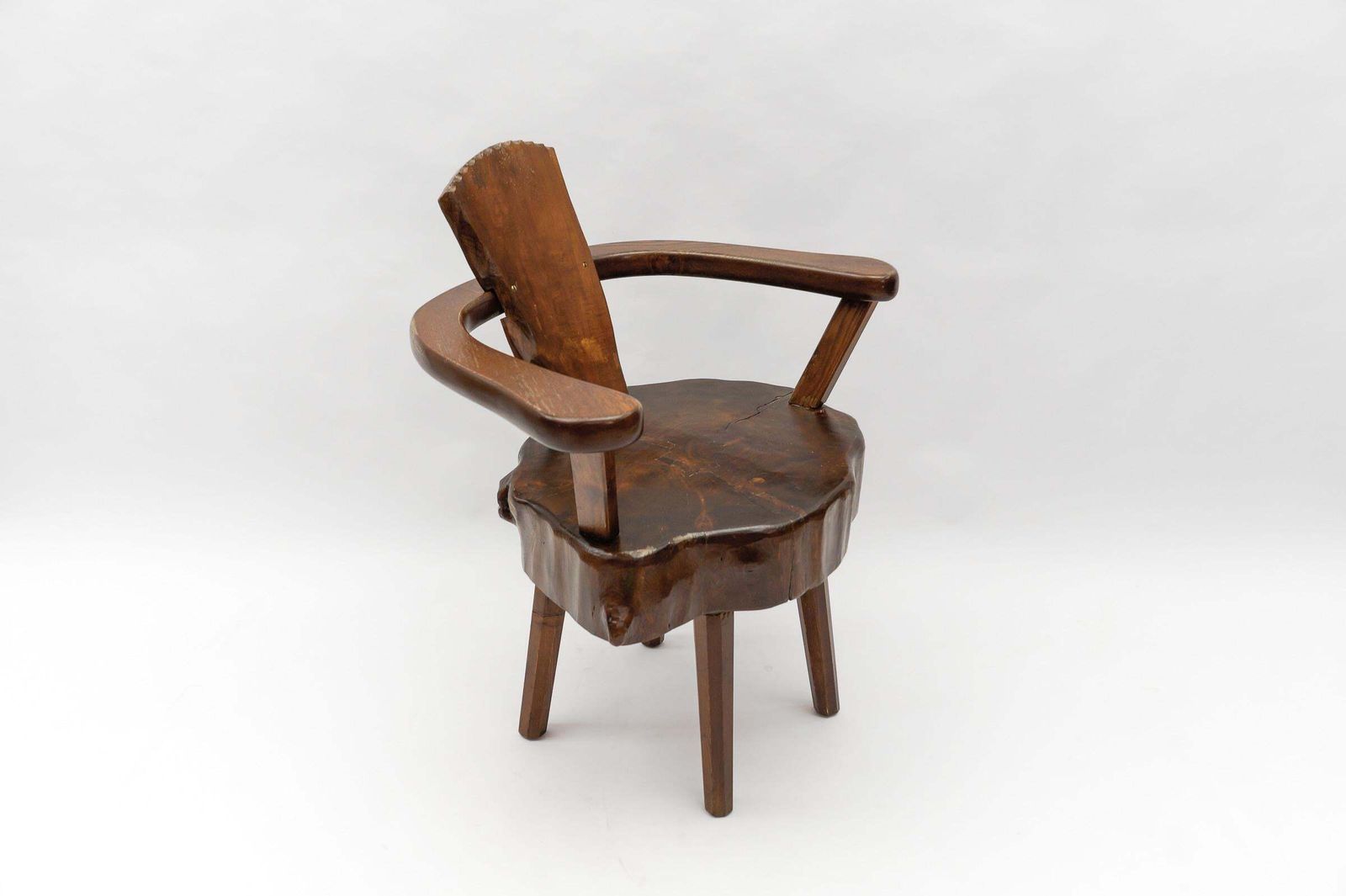 Mid Century Modern French Wooden Armchair, Pierre Chapo Attributed, 1960s photo Furniture