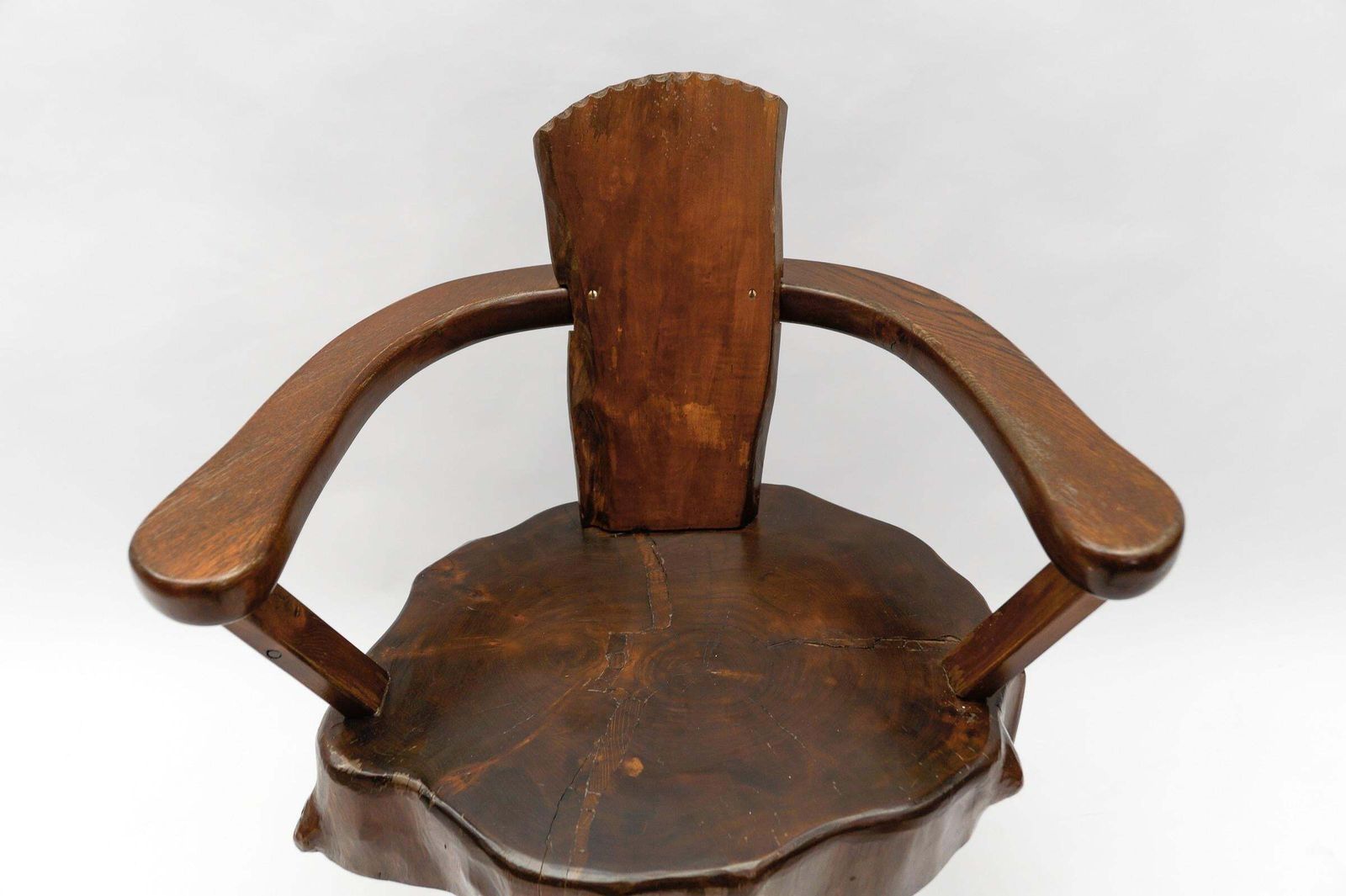 photo for sale Mid Century Modern French Wooden Armchair, Pierre Chapo Attributed, 1960s