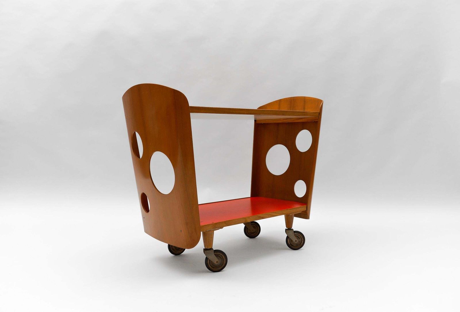 Stunning Mid Century Modern Serving Cart In Plywood, 1950s photo 815.0