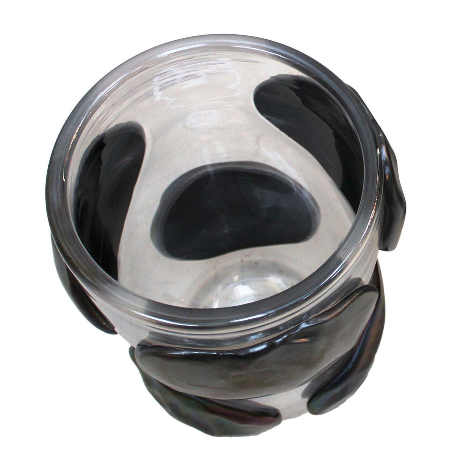 Mid Century Modern Costantini Murano Clear And Black Glass Italian Vase photo for sale