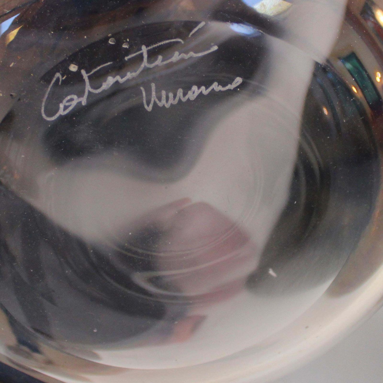 Mid Century Modern Costantini Murano Clear And Black Glass Italian Vase photo vinterior